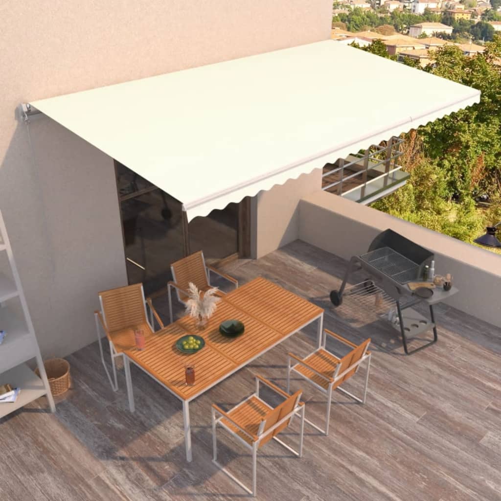 Toldo retráctil manual con persiana 4x3 m naranja y marrón