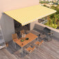Toldo retrátil manual amarelo e branco 350x250 cm