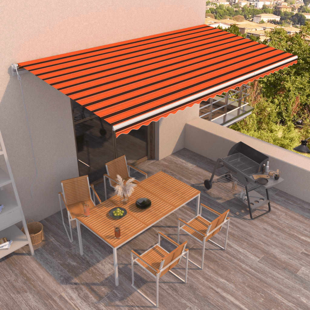 Toldo automático con LED sensor de viento antracita 400x300 cm
