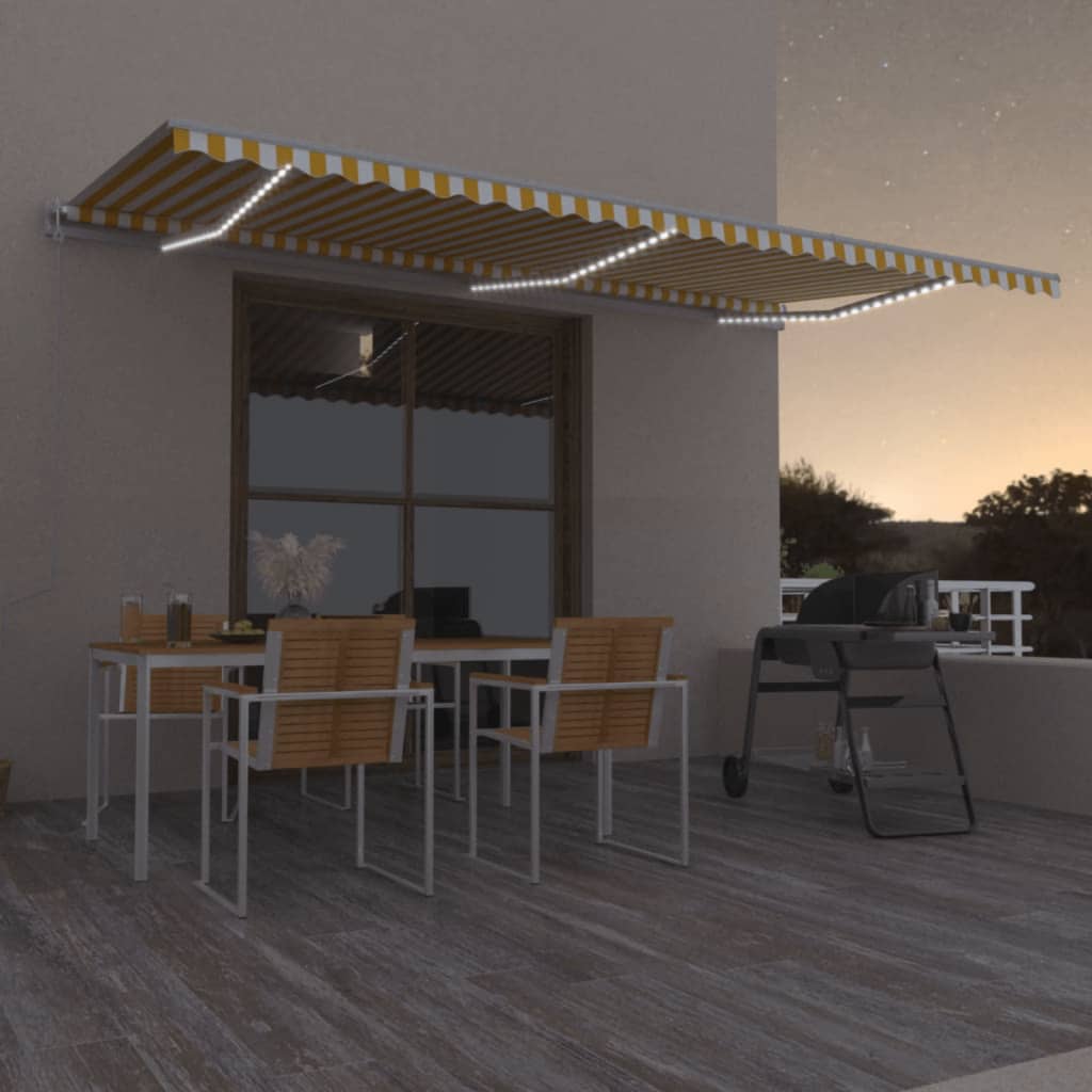Toldo automático con LED sensor de viento antracita 400x300 cm
