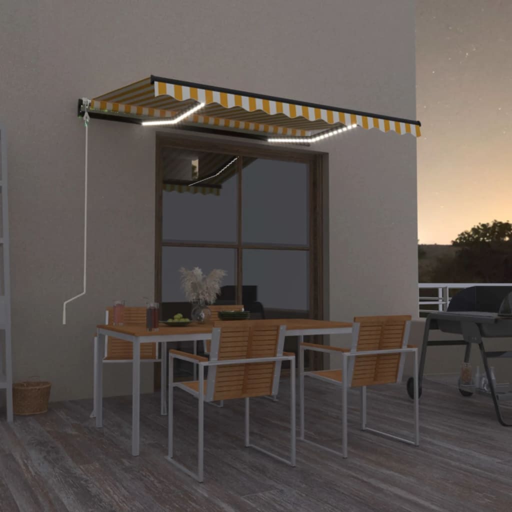 Toldo automático con LED sensor de viento antracita 400x300 cm