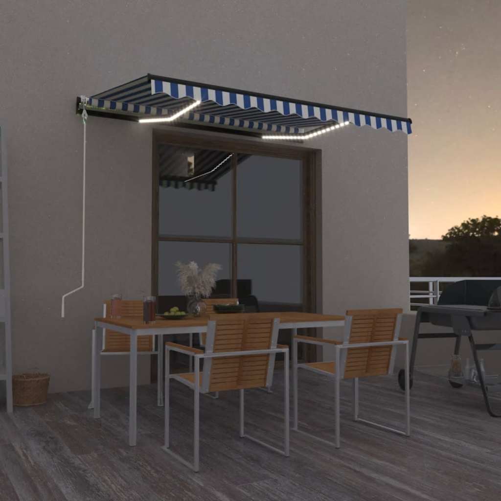 Toldo automático con LED sensor de viento antracita 400x300 cm
