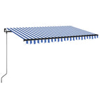 Toldo retráctil manual azul y blanco 400x300 cm