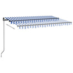Toldo retráctil manual azul y blanco 400x300 cm