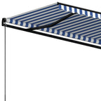 Toldo retráctil manual azul y blanco 400x300 cm