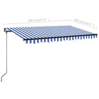 Toldo retráctil manual azul y blanco 400x300 cm