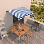 Toldo retráctil manual azul y blanco 400x300 cm