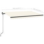 Toldo retráctil manual color crema 400x300 cm