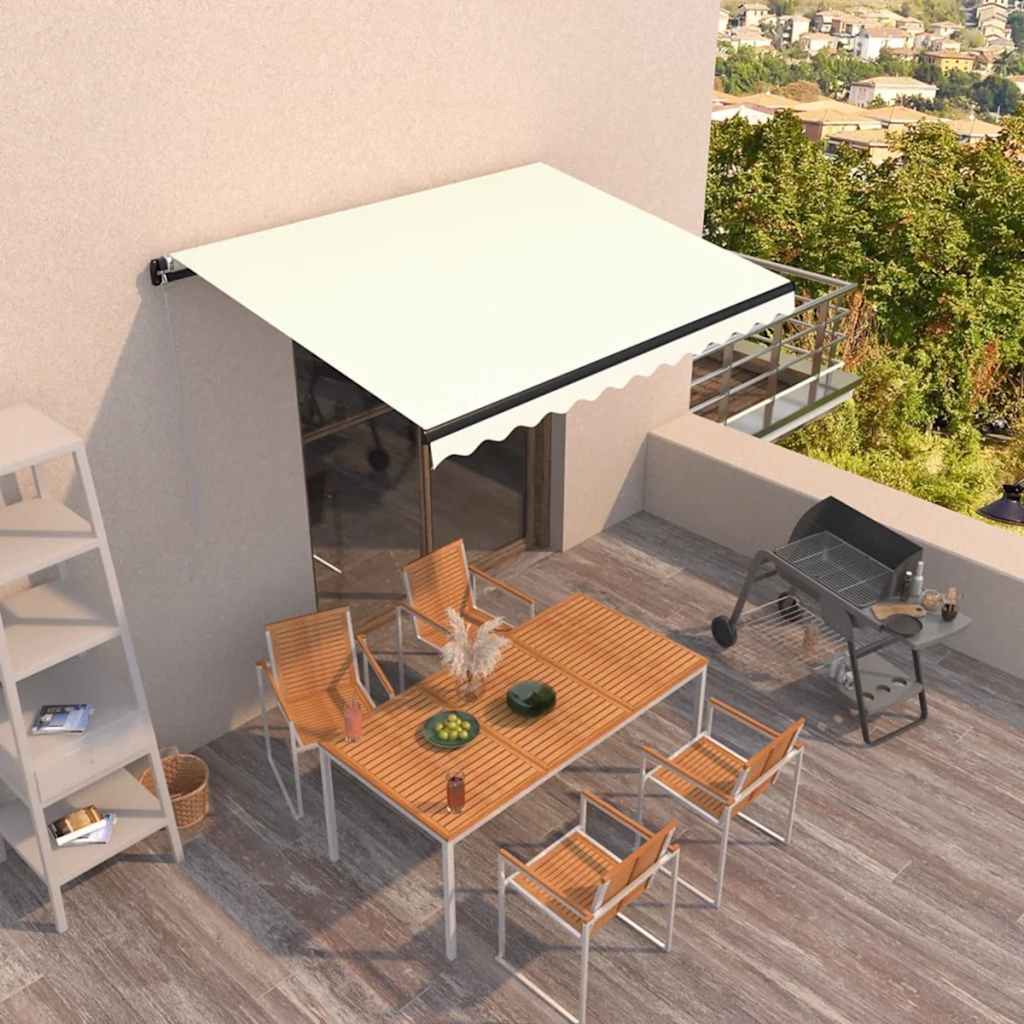Toldo retráctil manual color crema 400x300 cm