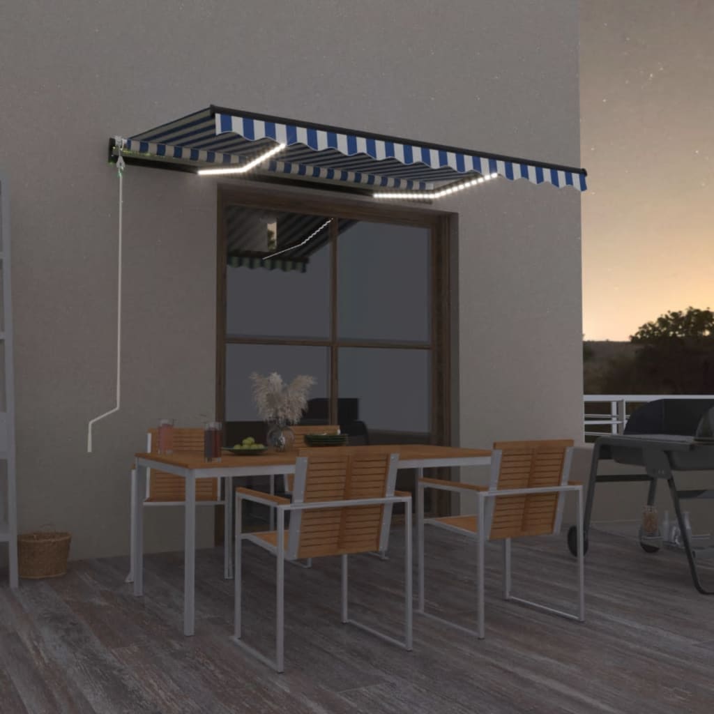 Toldo automático con LED sensor de viento antracita 400x300 cm