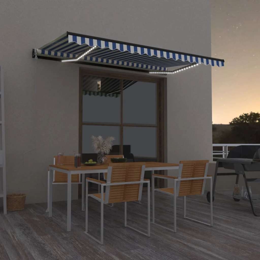 Toldo automático con LED sensor de viento antracita 400x300 cm
