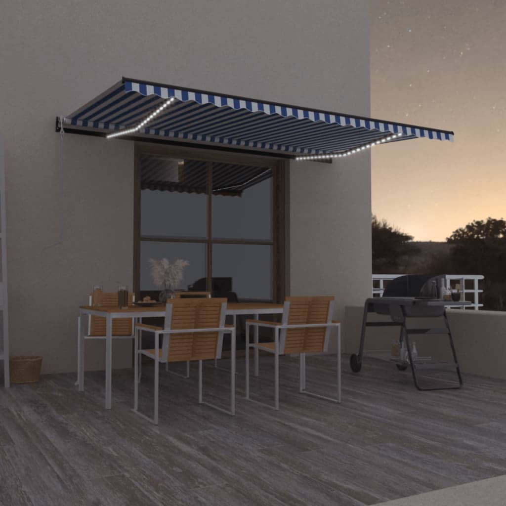 Toldo automático con LED sensor de viento antracita 400x300 cm