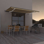 Toldo automático con LED sensor de viento antracita 400x300 cm