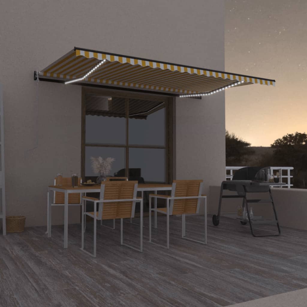 Toldo automático con LED sensor de viento antracita 400x300 cm