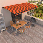 Toldo retráctil manual naranja y marrón 400x300 cm