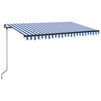 Toldo automático retráctil azul y blanco 450x350 cm