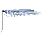 Toldo automático retráctil azul y blanco 450x350 cm
