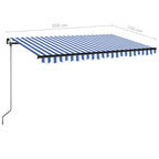 Toldo automático retráctil azul y blanco 450x350 cm
