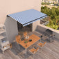 Toldo automático retrátil azul e branco 450x350 cm