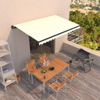 Toldo retráctil manual con persiana 4x3 m naranja y marrón