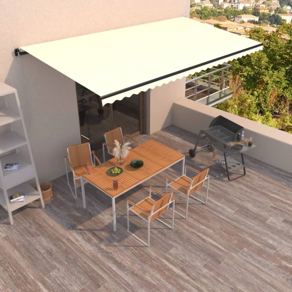 Toldo retráctil manual color crema 400x300 cm