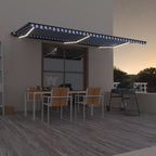 Toldo manual retráctil persiana LED crema 3,5x2,5m