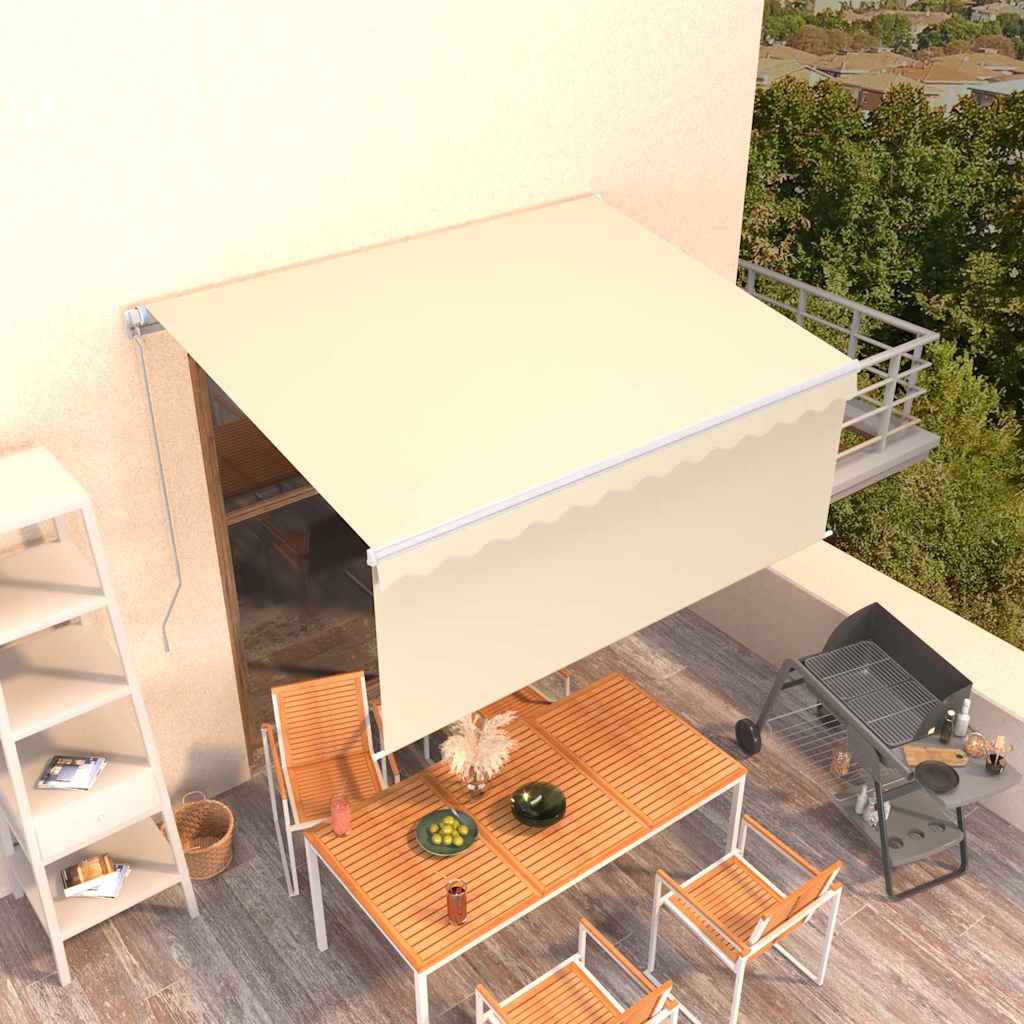 Toldo retráctil manual con persiana 4x3 m naranja y marrón