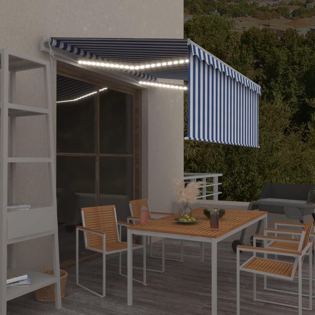 Toldo automático con LED sensor de viento antracita 400x300 cm
