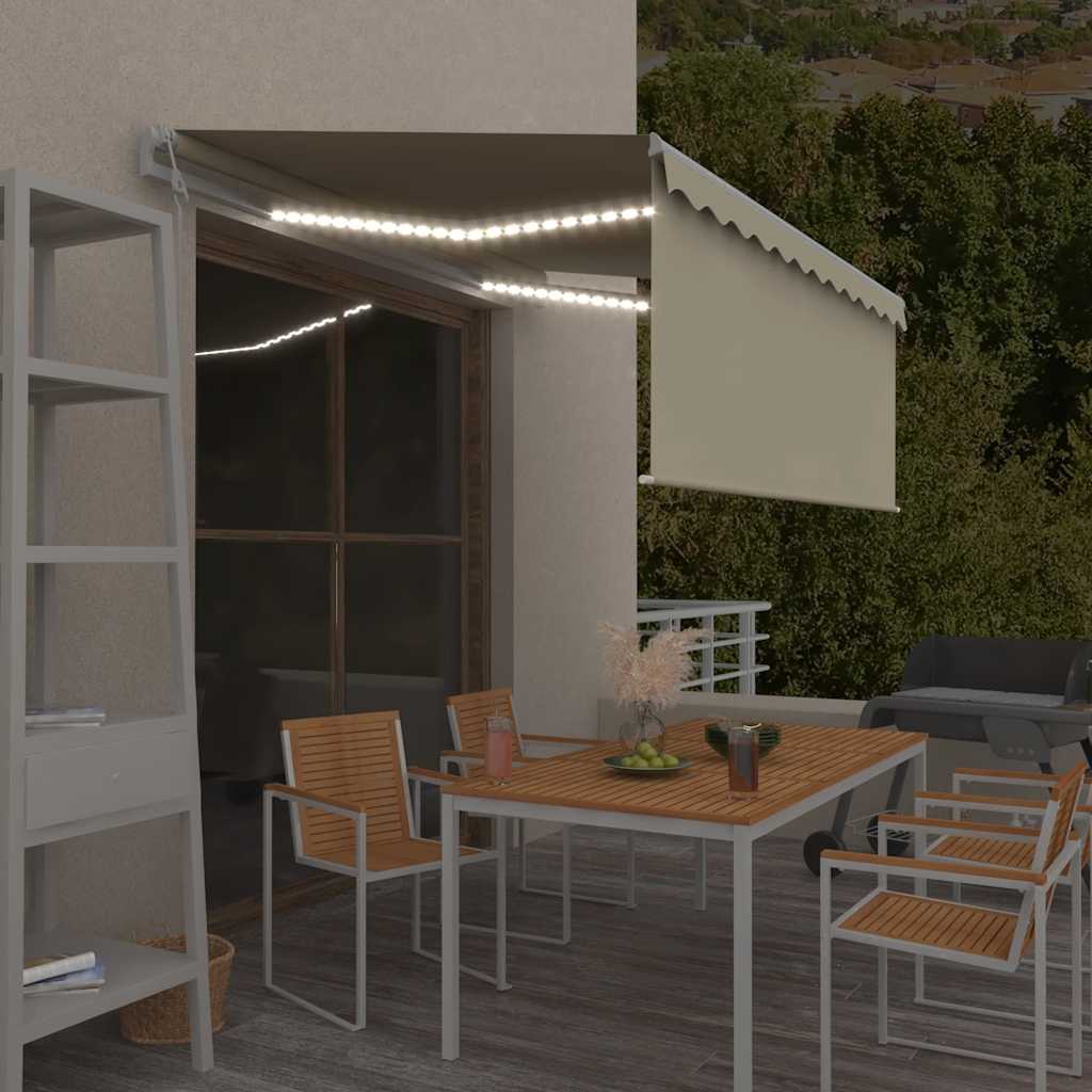 Toldo automático con LED sensor de viento antracita 400x300 cm