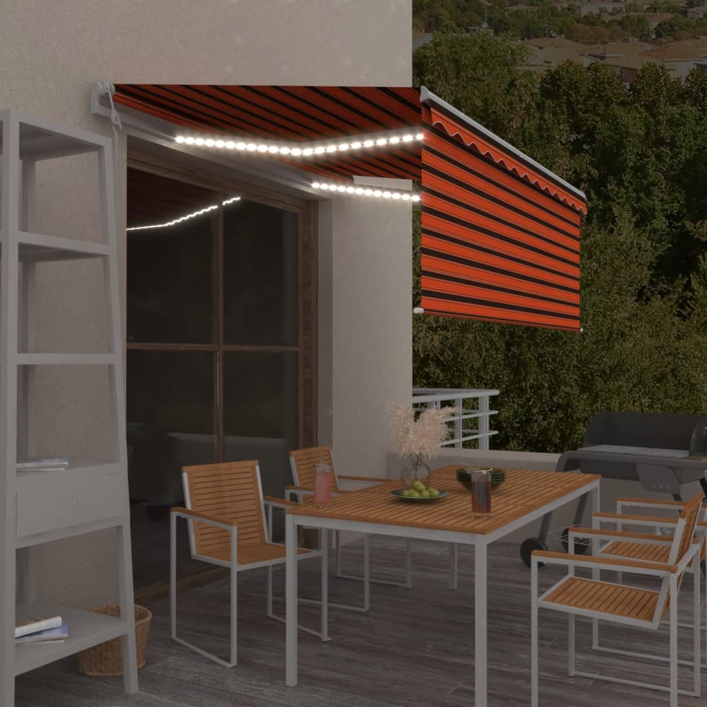 Toldo automático con LED sensor de viento antracita 400x300 cm
