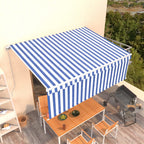 Toldo retráctil manual con persiana 4x3 m naranja y marrón