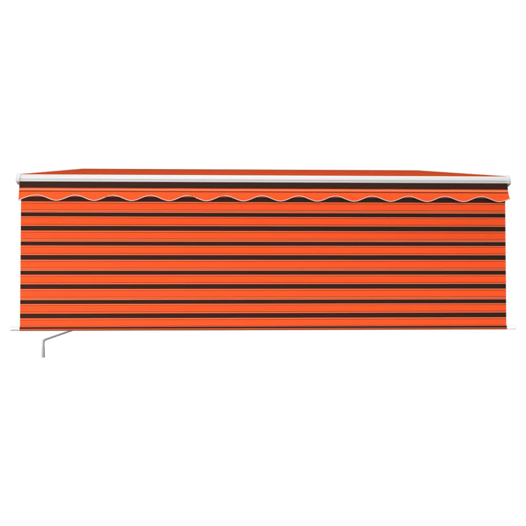 Toldo retráctil manual con persiana 4x3 m naranja y marrón