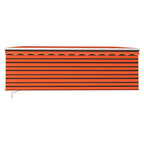 Toldo retráctil manual con persiana 4x3 m naranja y marrón