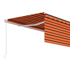 Toldo retráctil manual con persiana 4x3 m naranja y marrón