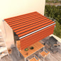 Toldo retráctil manual con persiana 4x3 m naranja y marrón