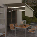 Toldo manual retráctil persiana LED crema 3,5x2,5m