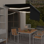 Toldo manual retráctil persiana LED crema 3,5x2,5m