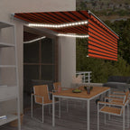 Toldo manual retráctil persiana LED crema 3,5x2,5m