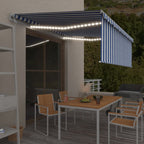 Toldo automático con LED sensor de viento antracita 400x300 cm
