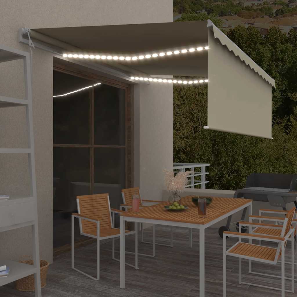 Toldo automático con LED sensor de viento antracita 400x300 cm