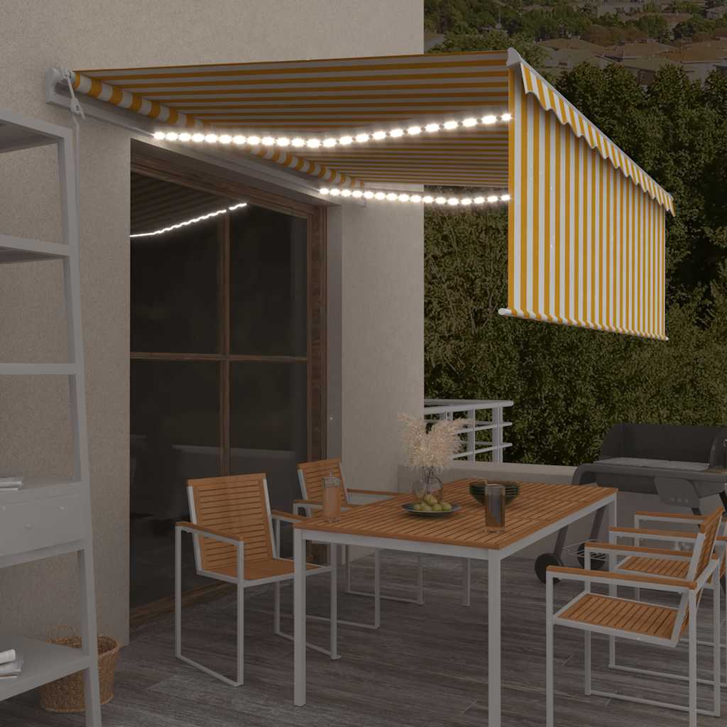Toldo automático con LED sensor de viento antracita 400x300 cm