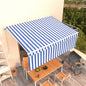 Toldo automático retrátil azul e branco 450x350 cm