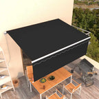 Toldo retráctil manual con persiana 4x3 m naranja y marrón