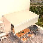 Toldo retráctil manual con persiana 4x3 m naranja y marrón