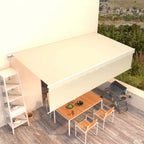 Toldo retráctil manual con persiana 4x3 m naranja y marrón