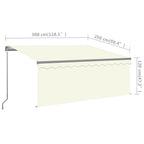 Toldo manual retráctil con persiana color crema 3x2,5m