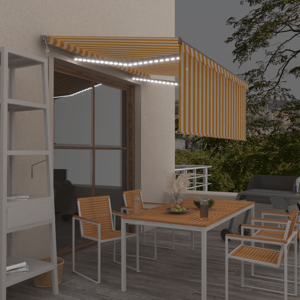 Toldo automático con LED sensor de viento antracita 400x300 cm