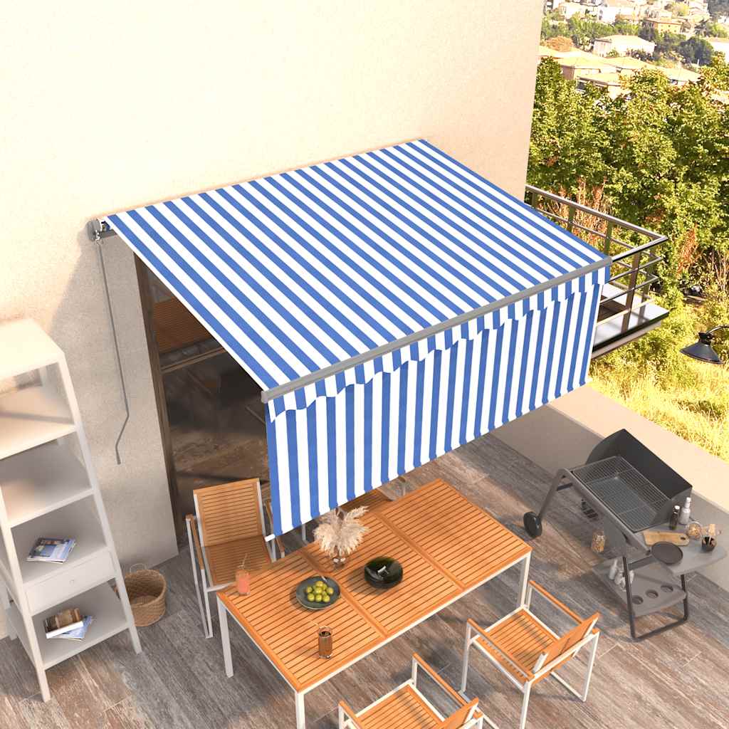 Toldo retráctil manual con persiana 4x3 m naranja y marrón