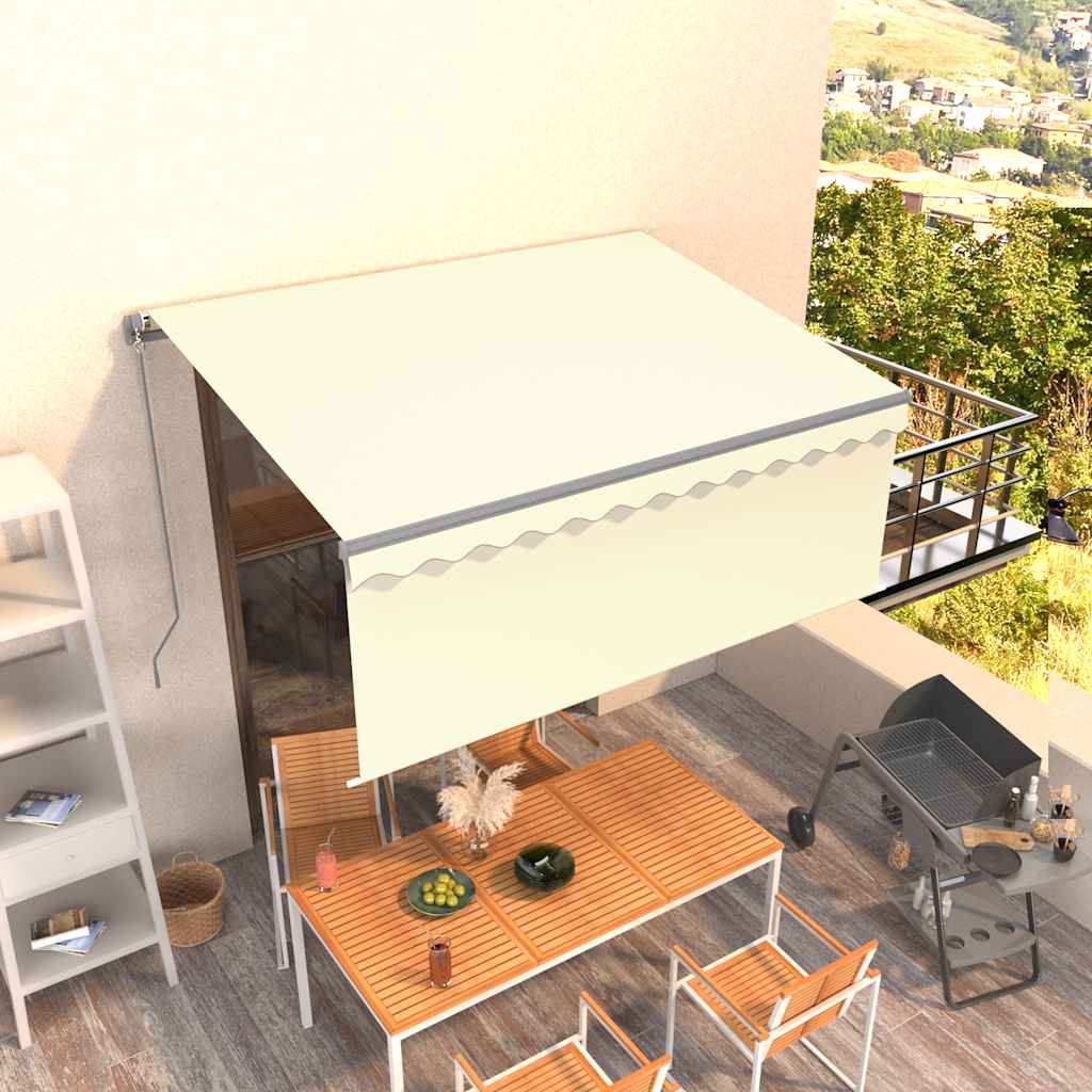 Toldo retráctil manual con persiana 4x3 m naranja y marrón