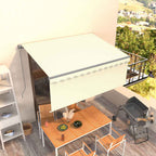 Toldo retráctil manual con persiana 4x3 m naranja y marrón